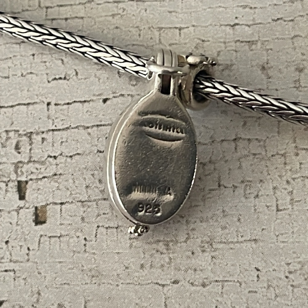Lois Hill Sterling Silver Locket Charm Toggle Bracelet 925 Filigree Wheat Chain - Picture 6 of 9
